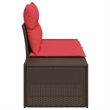 Afuera Living Brown Poly Rattan Garden Sofa With Cushions in Red