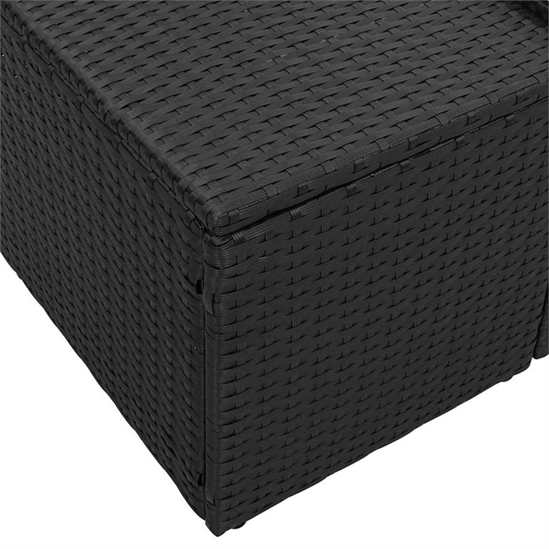 Afuera Living Black Poly Rattan Garden Sofa With Cushions in Turquoise