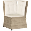Afuera Living Single PE Rattan Patio Sofa With Adjustable Feet in Beige