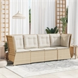 Afuera Living Single PE Rattan Patio Sofa With Adjustable Feet in Beige