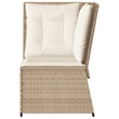 Afuera Living Single PE Rattan Patio Sofa With Adjustable Feet in Beige