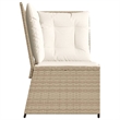 Afuera Living Single PE Rattan Patio Sofa With Adjustable Feet in Beige