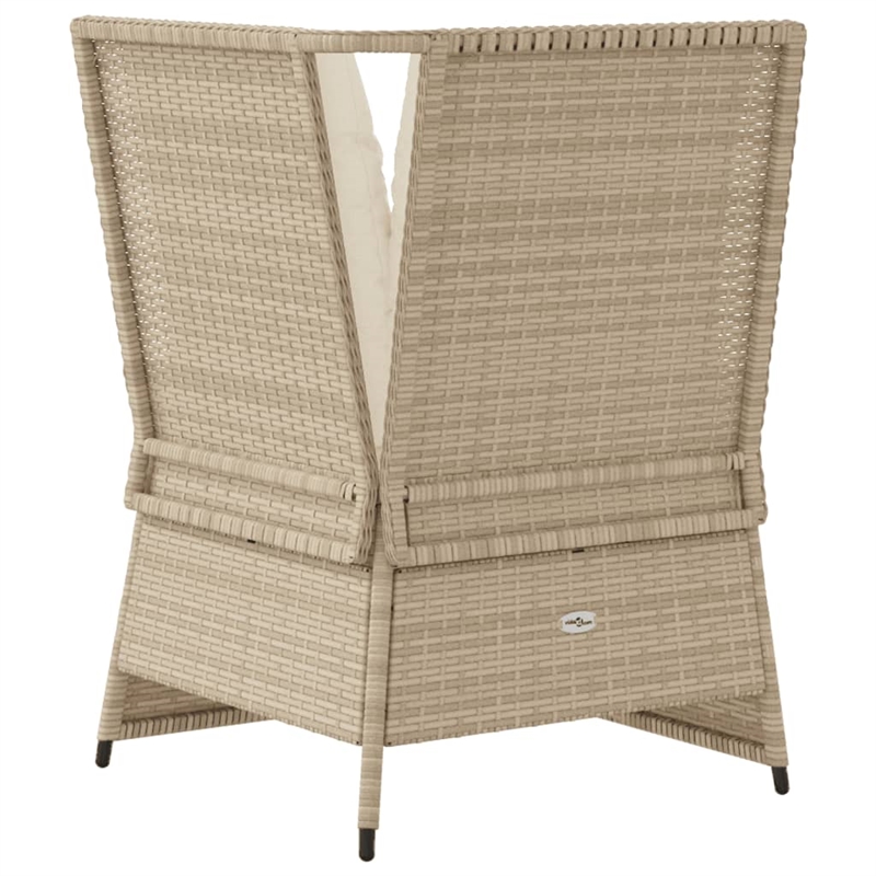 Afuera Living Single PE Rattan Patio Sofa With Adjustable Feet in Beige