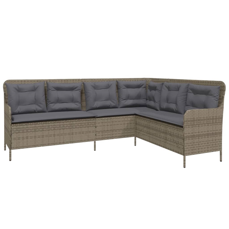 Afuera Living Contemporary Durable Rattan Garden Sofa in Gray