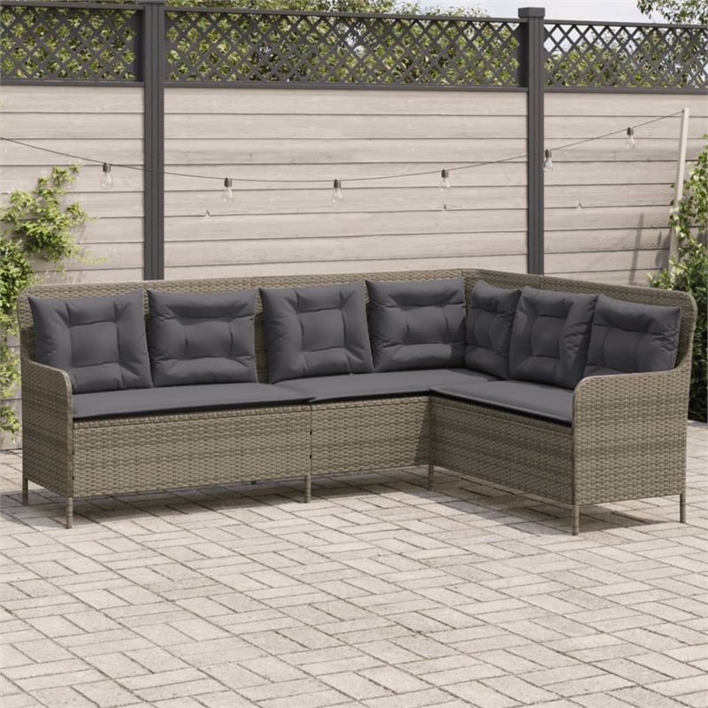 Afuera Living Contemporary Durable Rattan Garden Sofa in Gray