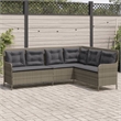 Afuera Living Contemporary Durable Rattan Garden Sofa in Gray