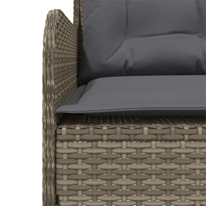 Afuera Living Contemporary Durable Rattan Garden Sofa in Gray