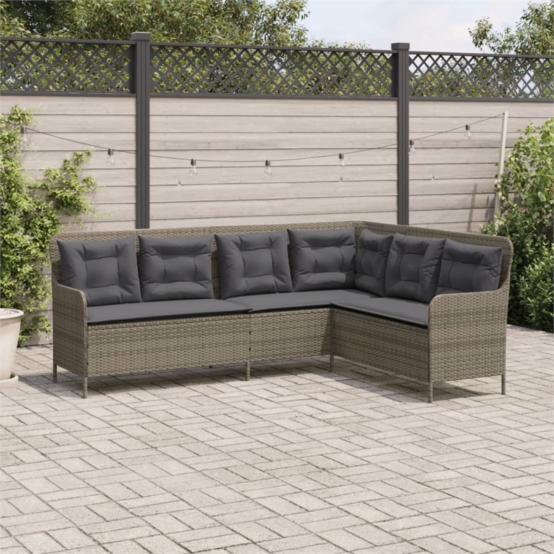 Afuera Living Contemporary Durable Rattan Garden Sofa in Gray