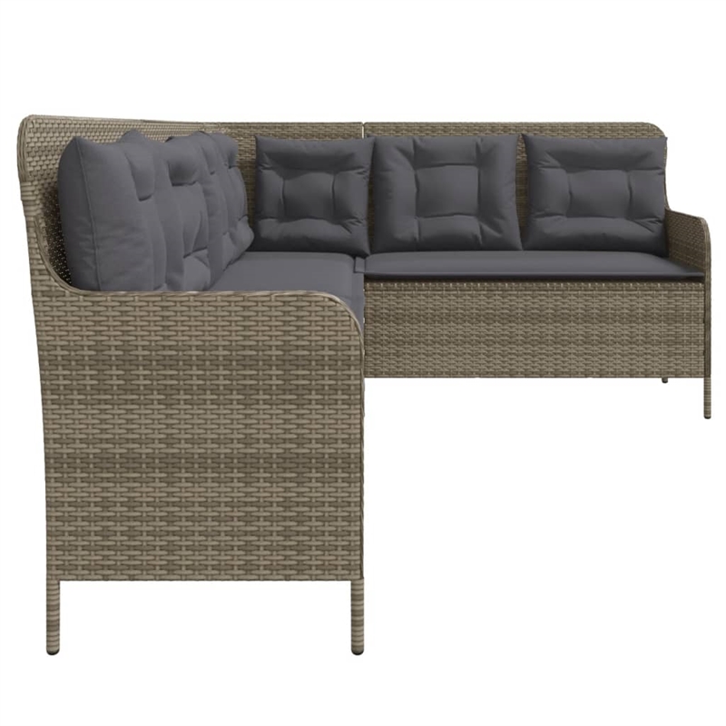 Afuera Living Contemporary Durable Rattan Garden Sofa in Gray