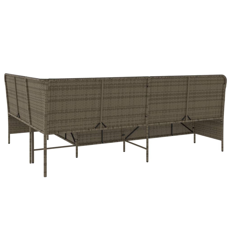 Afuera Living Contemporary Durable Rattan Garden Sofa in Gray