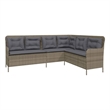Afuera Living Contemporary Durable Rattan Garden Sofa in Gray
