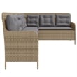 Afuera Living 5-Seater Poly Rattan And Powder-Coated Steel Patio Sofa in Beige