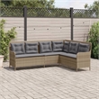 Afuera Living 5-Seater Poly Rattan And Powder-Coated Steel Patio Sofa in Beige
