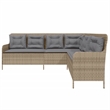 Afuera Living 5-Seater Poly Rattan And Powder-Coated Steel Patio Sofa in Beige