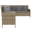 Afuera Living 5-Seater Poly Rattan And Powder-Coated Steel Patio Sofa in Beige