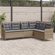 Afuera Living 5-Seater Poly Rattan And Powder-Coated Steel Patio Sofa in Beige