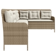 Afuera Living Poly Rattan & Powder-Coated Steel Patio Sofa in Beige & Cream