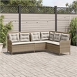 Afuera Living Poly Rattan & Powder-Coated Steel Patio Sofa in Beige & Cream