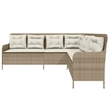 Afuera Living Poly Rattan & Powder-Coated Steel Patio Sofa in Beige & Cream