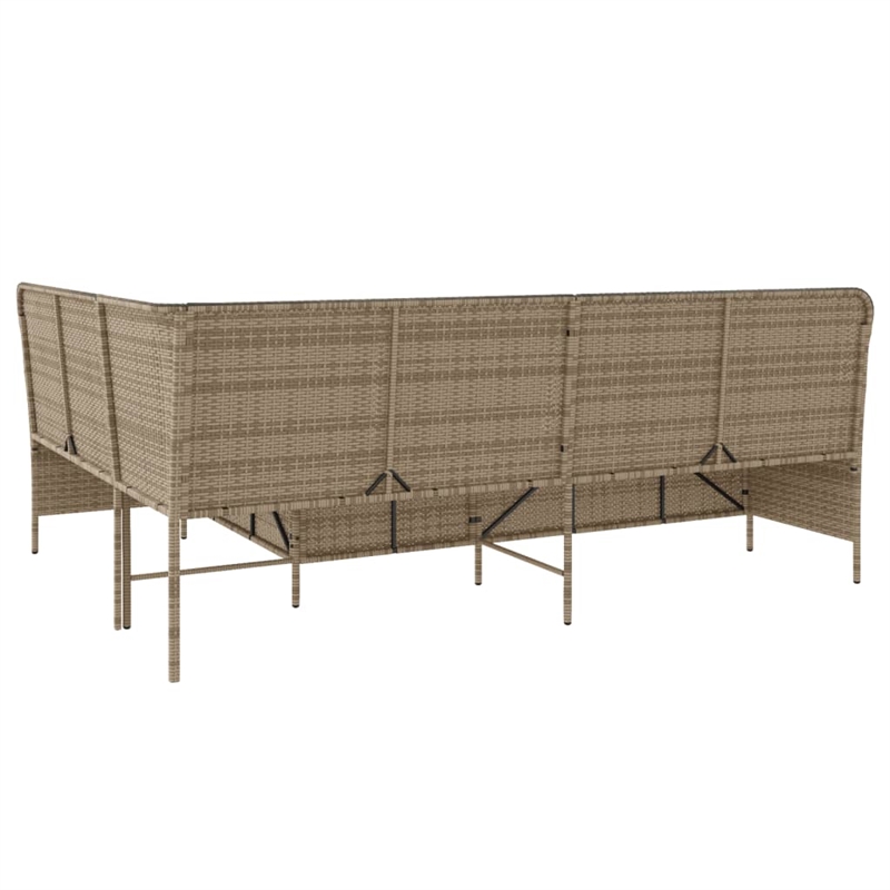 Afuera Living Poly Rattan & Powder-Coated Steel Patio Sofa in Beige & Cream