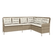 Afuera Living Poly Rattan & Powder-Coated Steel Patio Sofa in Beige & Cream