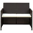 Afuera Living Contemporary 2-Seater PE Rattan Lightweight Sofa in Brown