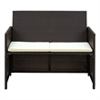 Afuera Living Contemporary 2-Seater PE Rattan Lightweight Sofa in Brown