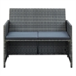 Afuera Living Contemporary 2-Seater PE Rattan Lightweight Sofa in Gray