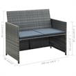 Afuera Living Contemporary 2-Seater PE Rattan Lightweight Sofa in Gray