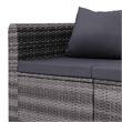 Afuera Living Contemporary 3 Piece Poly Rattan Garden Sofa Set in Gray