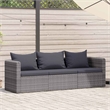 Afuera Living Contemporary 3 Piece Poly Rattan Garden Sofa Set in Gray