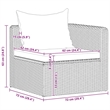 Afuera Living Contemporary Rattan 4 Piece Garden Sofa Set in Gray