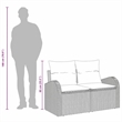 Afuera Living Contemporary Poly Rattan Garden Sofa With Cushion in Gray