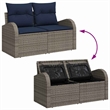 Afuera Living Contemporary Poly Rattan Garden Sofa With Cushion in Gray