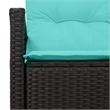Afuera Living Black Poly Rattan Garden Sofa With Cushions in Turquoise