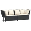Afuera Living Contemporary Large Modular PE Rattan Garden Sofa in Black