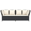 Afuera Living Contemporary Large Modular PE Rattan Garden Sofa in Black