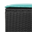 Afuera Living 4 Pc Patio Sofa Set With Cushions in Turquoise & Black Poly Rattan