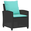 Afuera Living 4 Pc Patio Sofa Set With Cushions in Turquoise & Black Poly Rattan