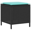 Afuera Living 4 Pc Patio Sofa Set With Cushions in Turquoise & Black Poly Rattan