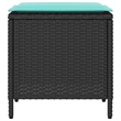 Afuera Living 4 Pc Patio Sofa Set With Cushions in Turquoise & Black Poly Rattan