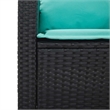 Afuera Living 4 Pc Patio Sofa Set With Cushions in Turquoise & Black Poly Rattan