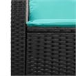 Afuera Living 5 Pc Stackable Patio Sofa Set with Cushions - Turquoise/Black