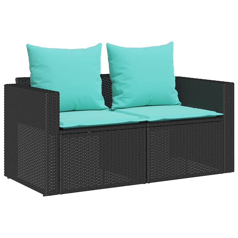Afuera Living 5 Pc Stackable Patio Sofa Set with Cushions - Turquoise/Black