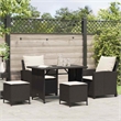 Afuera Living Medium PE Rattan Garden Sofa Set With Adjustable Feet in Black