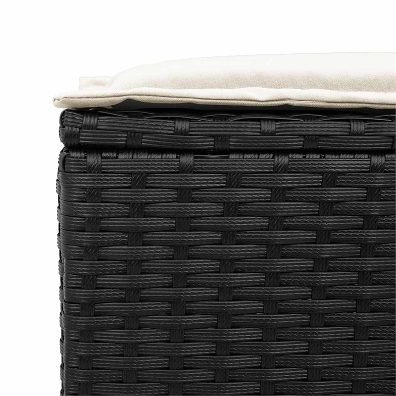 Afuera Living Medium PE Rattan Garden Sofa Set With Adjustable Feet in Black