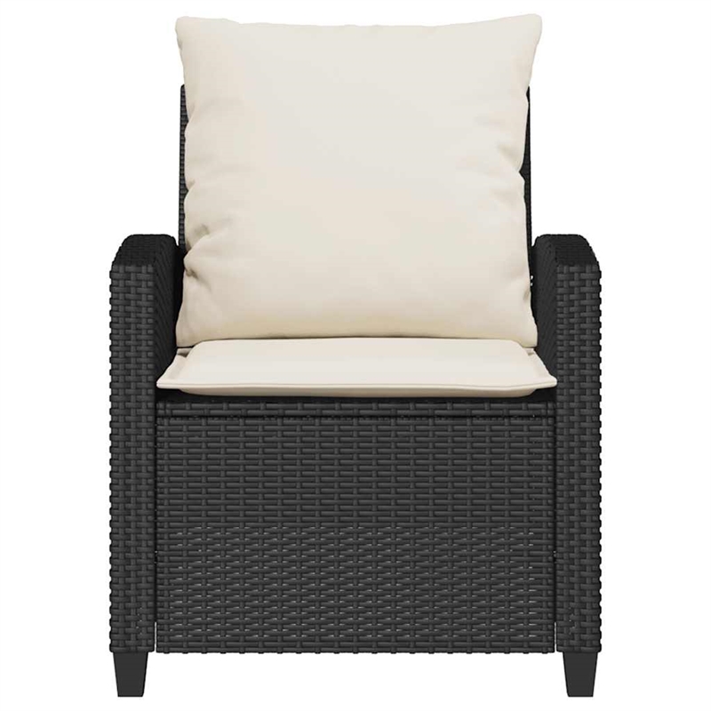 Afuera Living Medium PE Rattan Garden Sofa Set With Adjustable Feet in Black