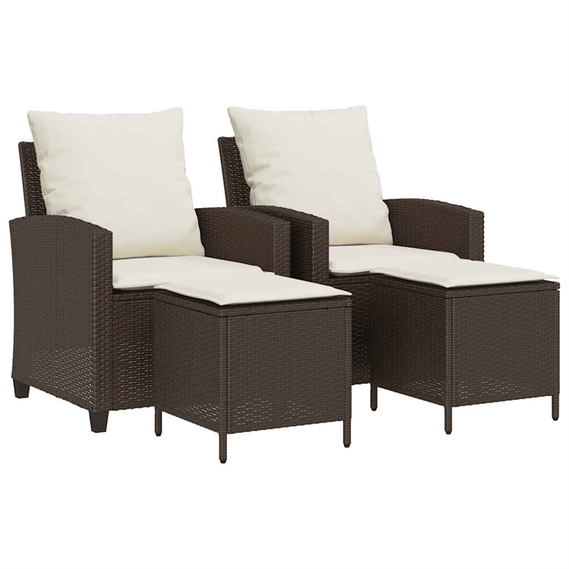 Afuera Living Medium PE Rattan Garden Sofa Set With Removable Covers in Brown