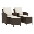 Afuera Living Medium PE Rattan Garden Sofa Set With Removable Covers in Brown