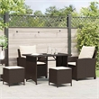 Afuera Living Medium PE Rattan Garden Sofa Set With Removable Covers in Brown